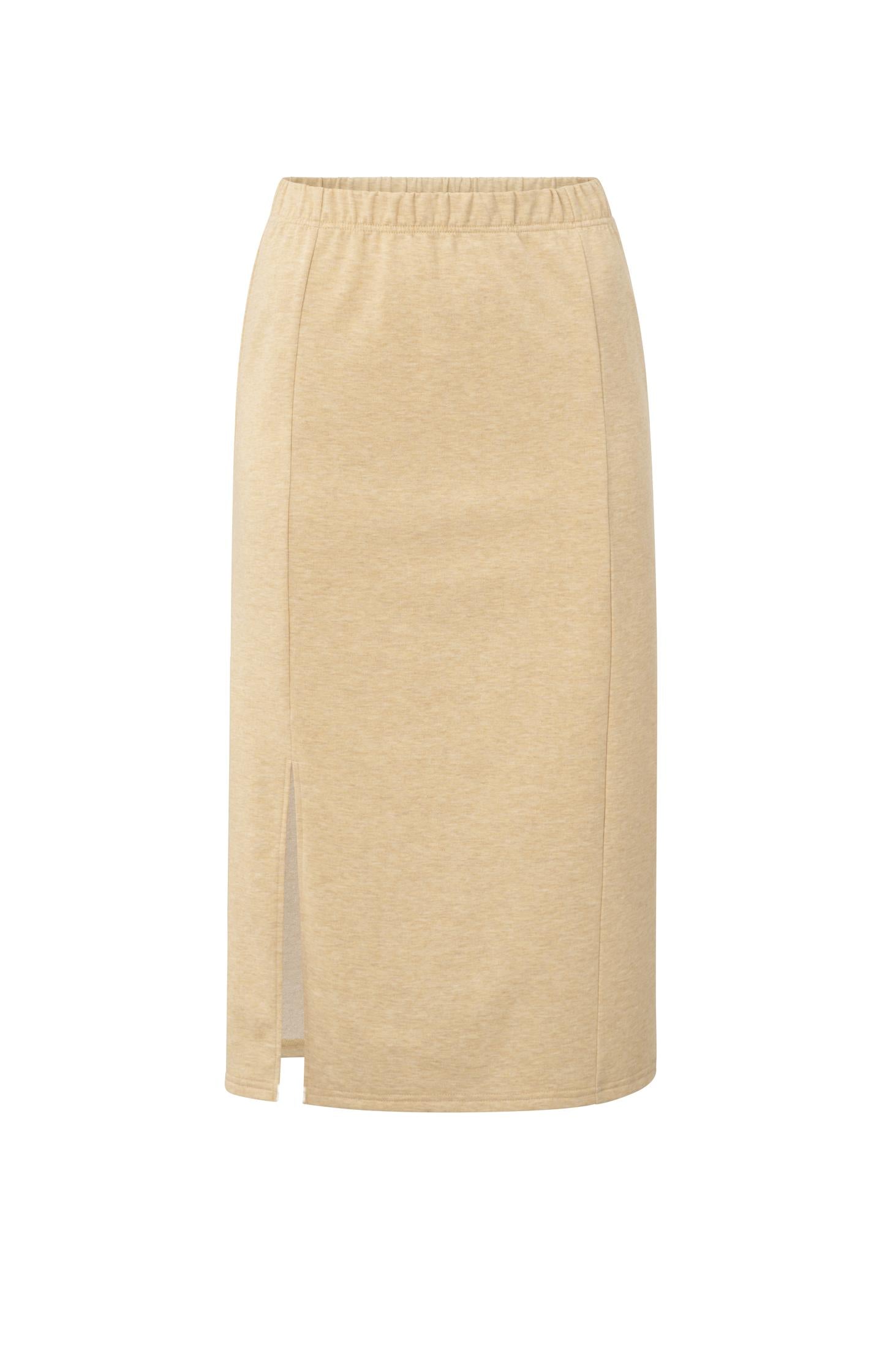 Midi-rok met split en strikdetail